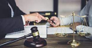 Law books on a desk
