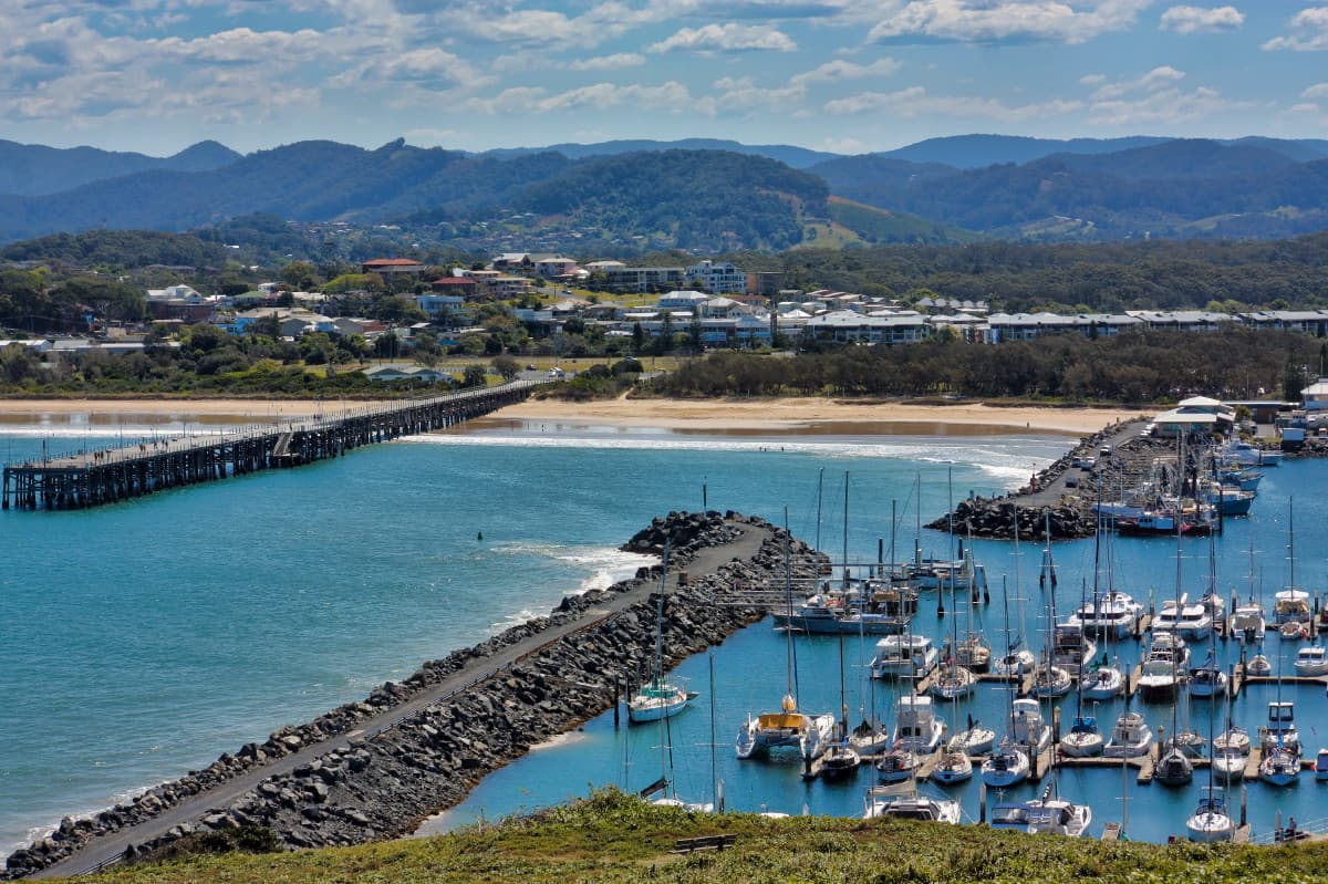 Scenic view of Coffs Harbour's coastline