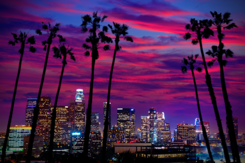 Academic Jobs Aerial view of Los Angeles with prominent university campuses highlighted